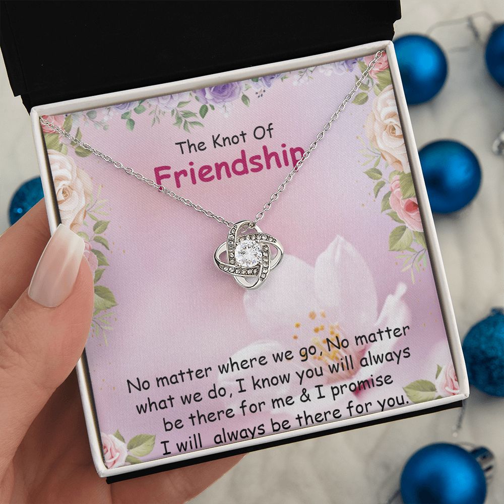 THE KNOT OF FRIENDSHIP, LOVE KNOT NECKLACE WITH MESSAGE CARD, FOR SISTERS, FRIENDS, BFF, BIRTHDAY, FRIENDSHIP DAY GIFT FOR HER