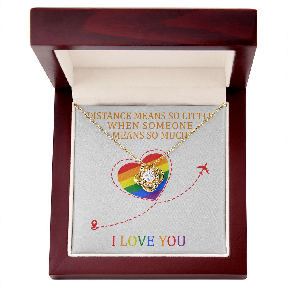 I LOVE YOU, LOVE KNOT NECKLACE FOR SOULMATE, FOR YOUR LGBTQ PARTNER, WITH MESSAGE CARD, PRIDE NECKLACE,