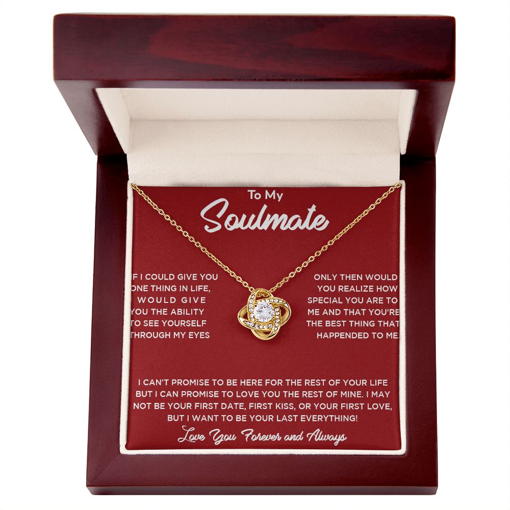 To My Soulmate Love You Forever and Always Love Knot Necklace