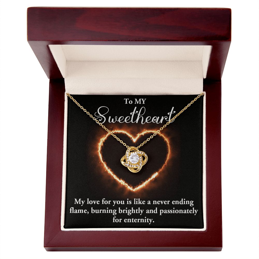 LOVE KNOT NECKLACE, FOR SOULMATE, BIRTHDAY, GIFT FOR HER, NECKLACE WITH MESSAGE CARD