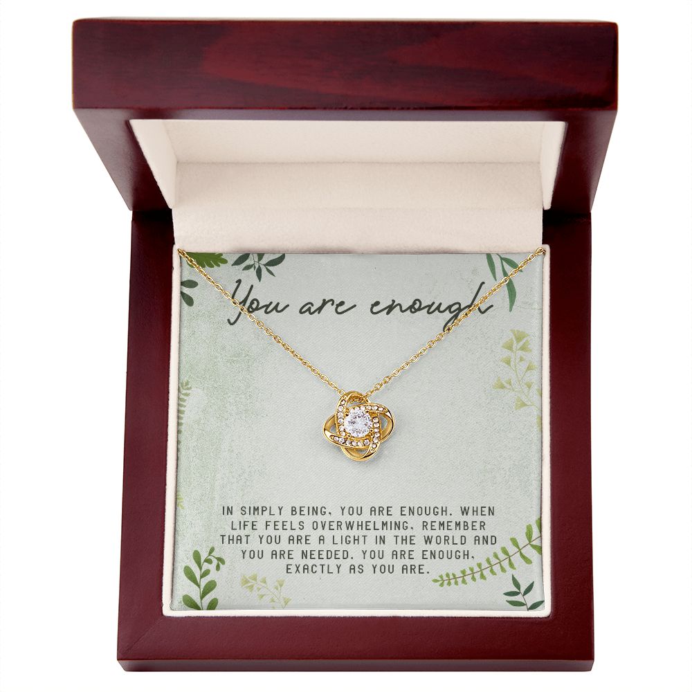 Love Knot Necklace WITH MESSAGE CARD, Gift To Self Motivate your loved ones, Let them know their value, Gift for all occasion, christmas, friendship day, etc
