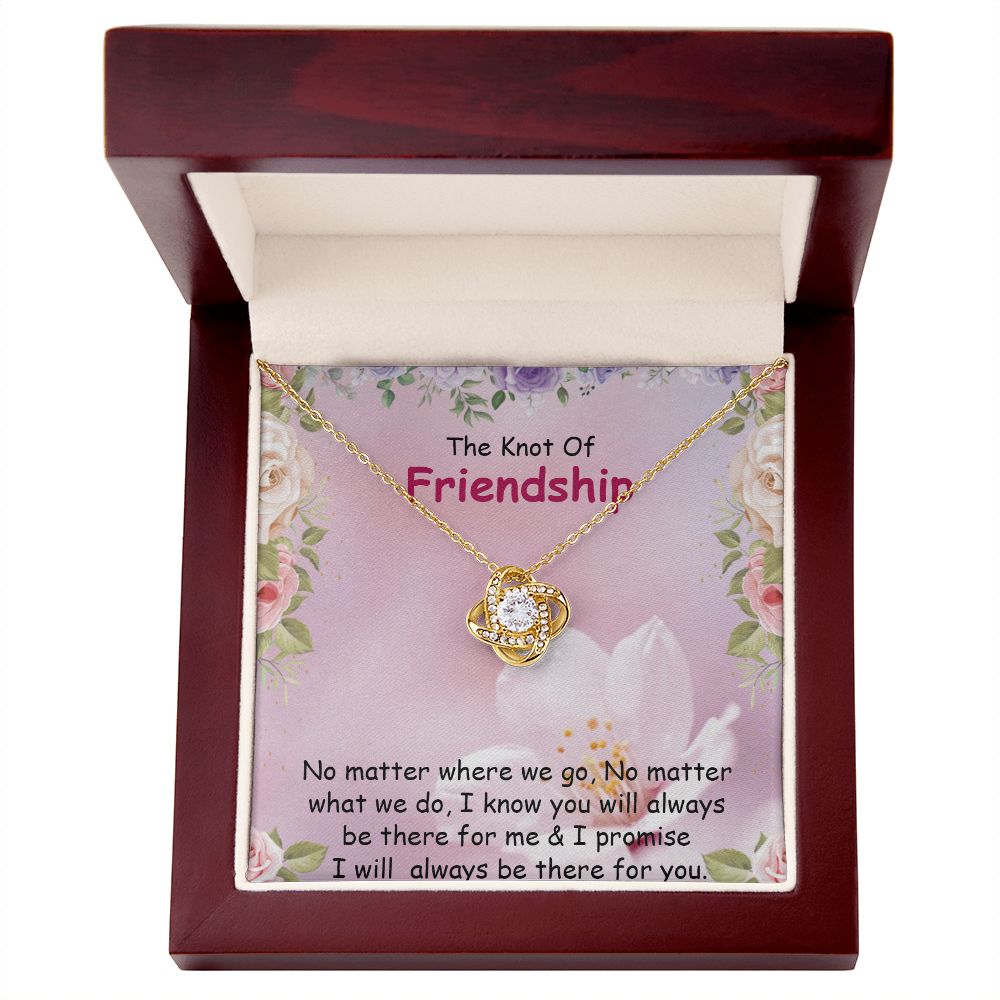 THE KNOT OF FRIENDSHIP, LOVE KNOT NECKLACE WITH MESSAGE CARD, FOR SISTERS, FRIENDS, BFF, BIRTHDAY, FRIENDSHIP DAY GIFT FOR HER