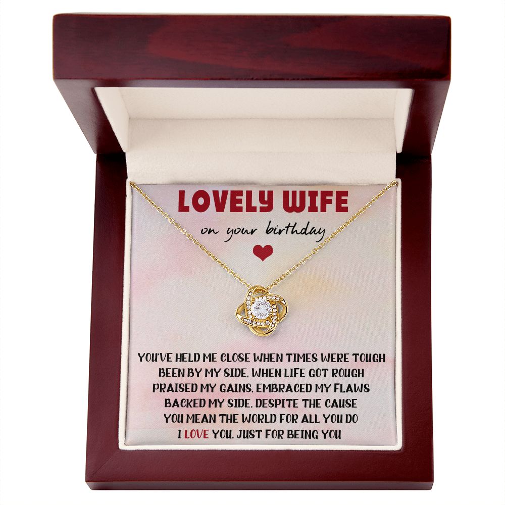 Lovely Wife On Your Birthday, Necklace For Wife With Message Card, Gift For Her