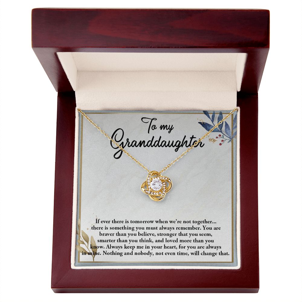 TO MY GRANDDAUGHTER, LOVE KNOT NECKLACE WITH MESSAGE CARD FOR GRANDDAUGHTER, BIRTHDAY GIFT FOR HER, FROM GRANDMA/GRANDPA
