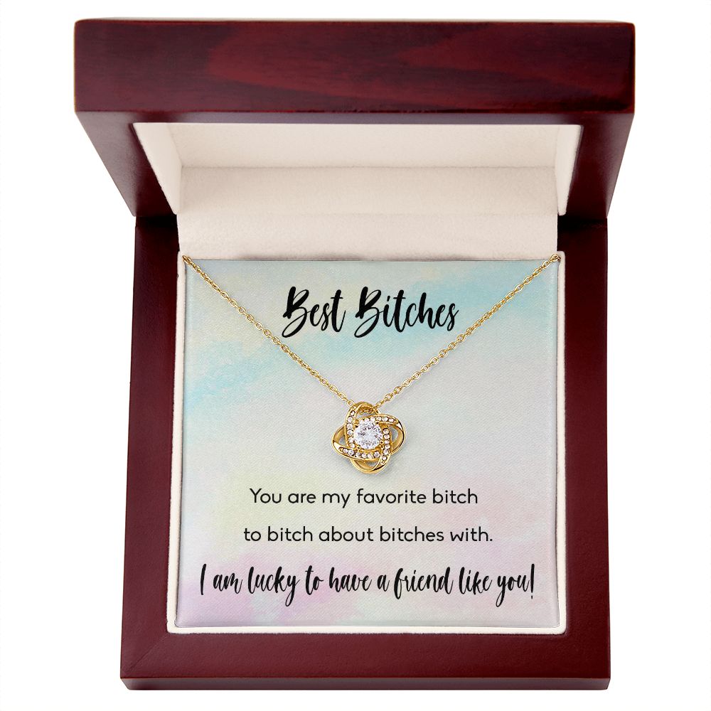 BEST BITCHES, LOVE KNOT NECKLACE FOR FRIENDS, FOREVER BEST FRIEND, BFF, BIRTHDAY/ FRIENDSHIP DAY GIFT FOR HER