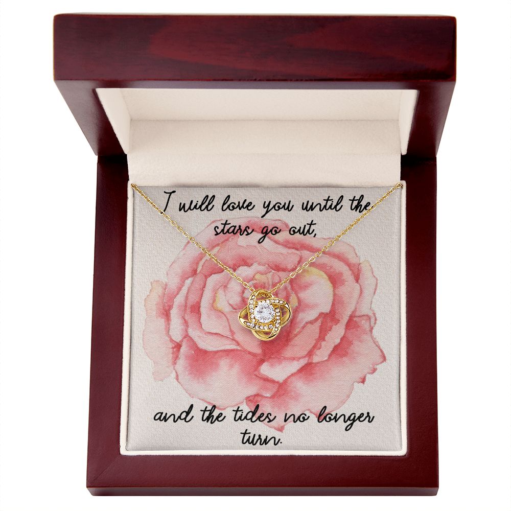 I LOVE YOU, LOVE KNOT NECKLACE, FOR SOULMATE, BIRTHDAY, GIFT FOR HER, NECKLACE WITH MESSAGE CARD