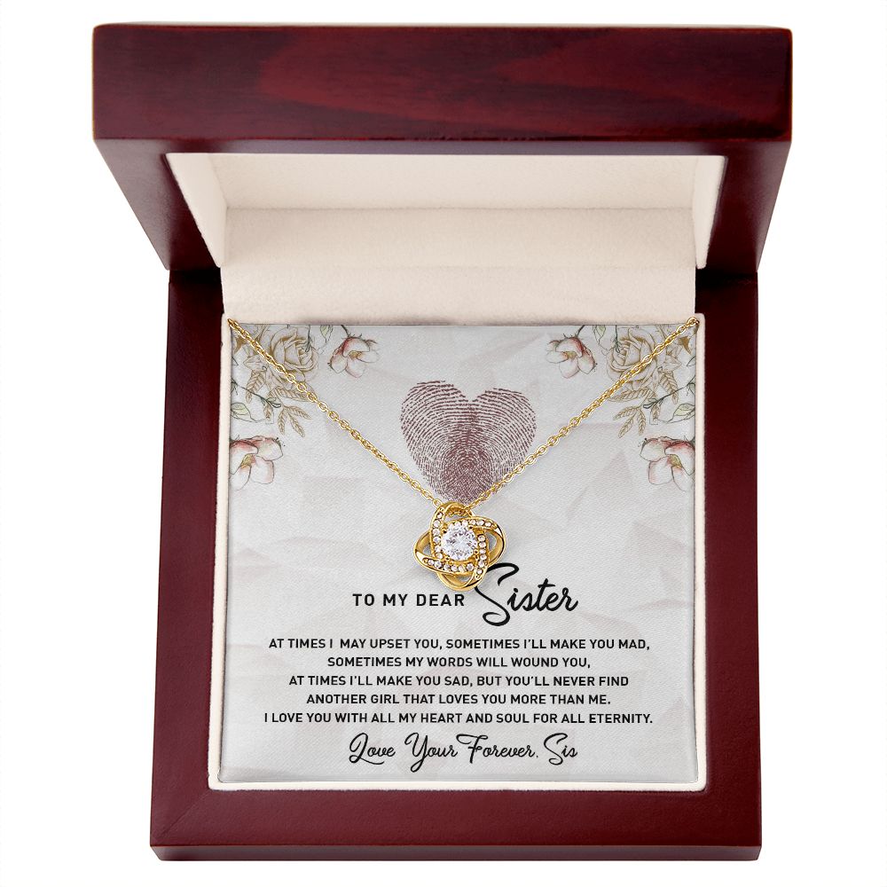 TO MY DEAR SISTER, LOVE KNOT NECKLACE FOR SISTER, FOREVER BEST FRIEND, BFF, BIRTHDAY/ FRIENDSHIP DAY GIFT FOR HER