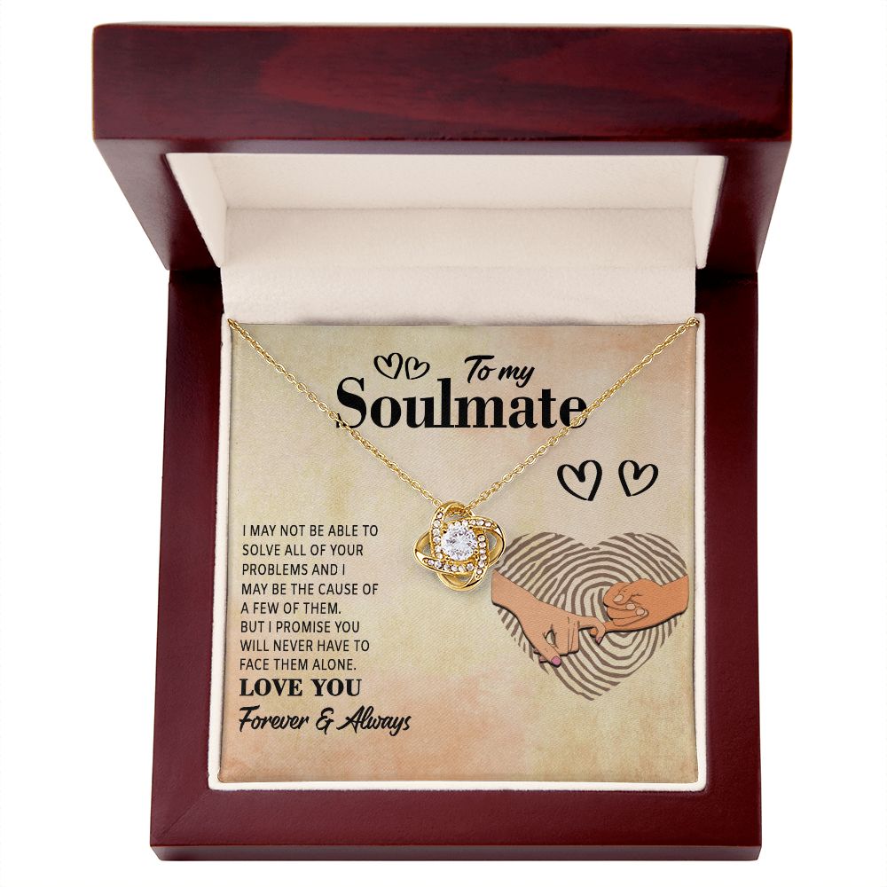 LOVE KNOT NECKLACE, FOR SOULMATE, FOREVER AND ALWAYS, BIRTHDAY GIFT FOR HER, NECKLACE WITH MESSAGE CARD