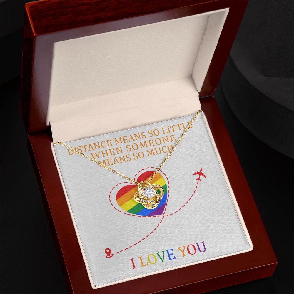 I LOVE YOU, LOVE KNOT NECKLACE FOR SOULMATE, FOR YOUR LGBTQ PARTNER, WITH MESSAGE CARD, PRIDE NECKLACE,