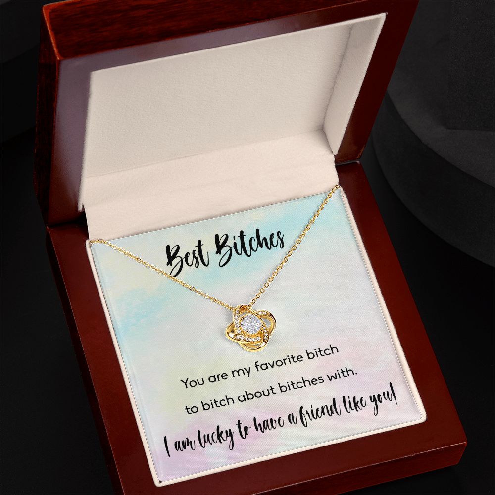 BEST BITCHES, LOVE KNOT NECKLACE FOR FRIENDS, FOREVER BEST FRIEND, BFF, BIRTHDAY/ FRIENDSHIP DAY GIFT FOR HER