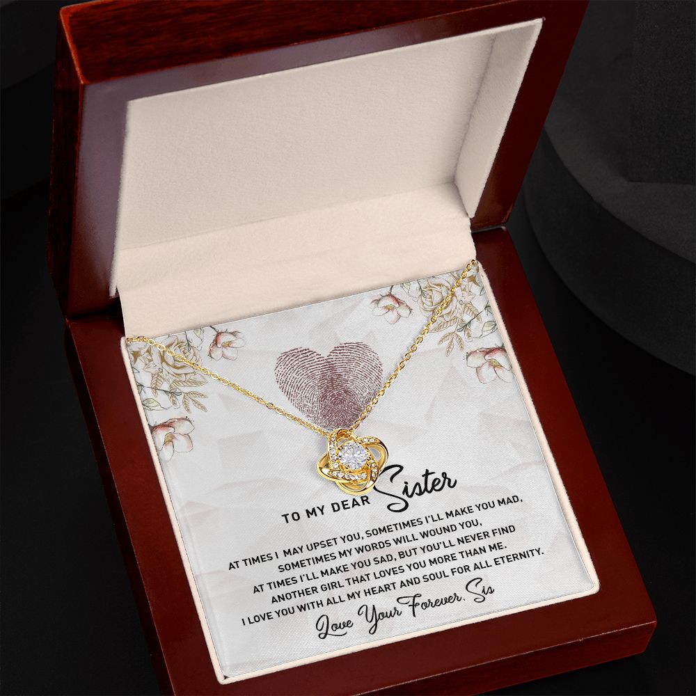 TO MY DEAR SISTER, LOVE KNOT NECKLACE FOR SISTER, FOREVER BEST FRIEND, BFF, BIRTHDAY/ FRIENDSHIP DAY GIFT FOR HER