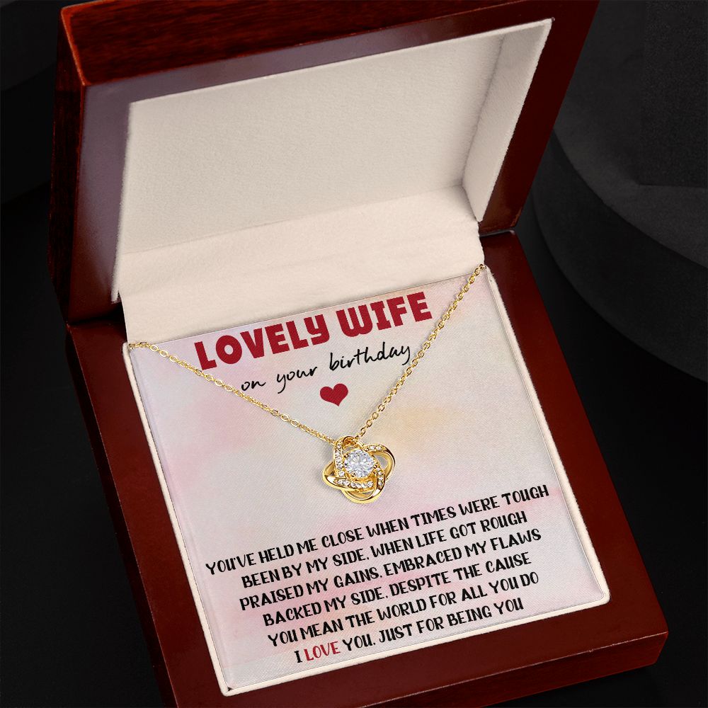 Lovely Wife On Your Birthday, Necklace For Wife With Message Card, Gift For Her