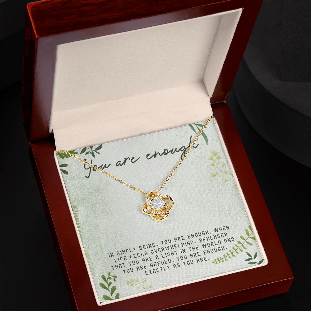 Love Knot Necklace WITH MESSAGE CARD, Gift To Self Motivate your loved ones, Let them know their value, Gift for all occasion, christmas, friendship day, etc