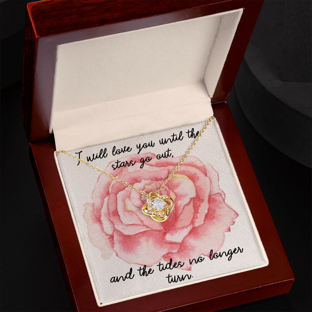 I LOVE YOU, LOVE KNOT NECKLACE, FOR SOULMATE, BIRTHDAY, GIFT FOR HER, NECKLACE WITH MESSAGE CARD