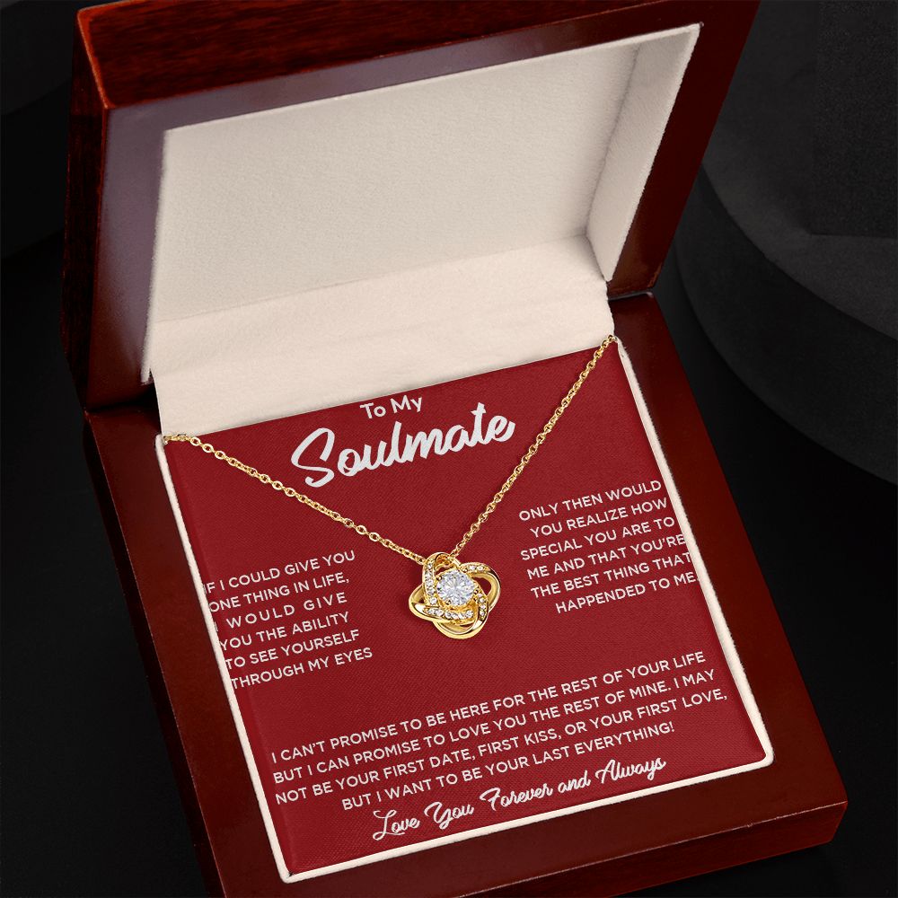 To My Soulmate Love You Forever and Always Love Knot Necklace