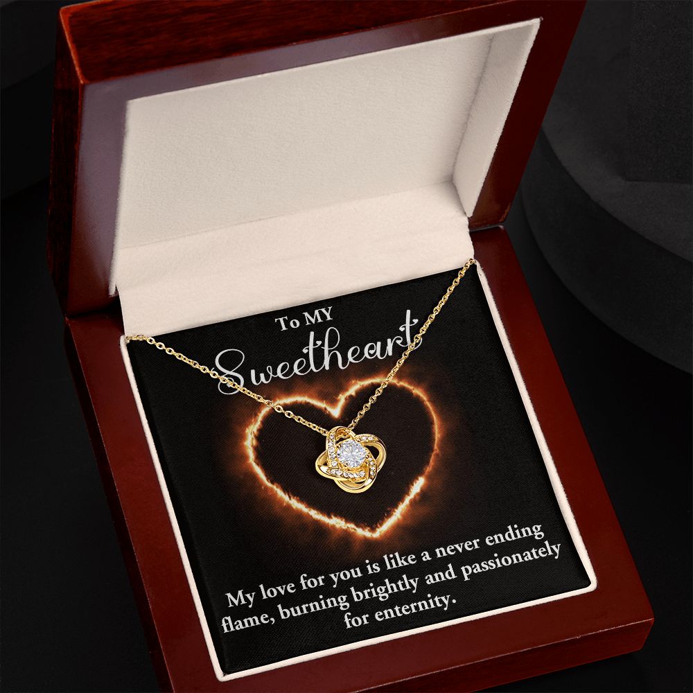 LOVE KNOT NECKLACE, FOR SOULMATE, BIRTHDAY, GIFT FOR HER, NECKLACE WITH MESSAGE CARD