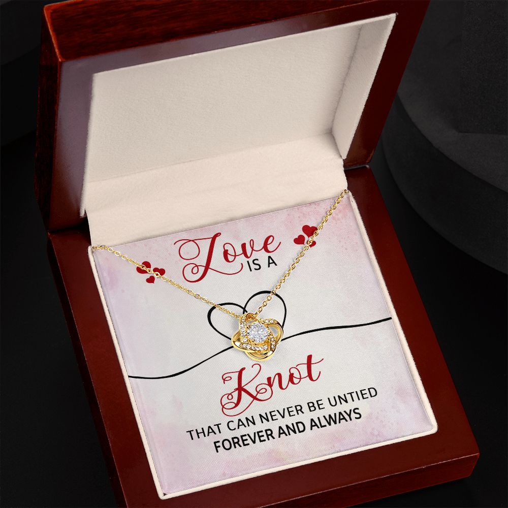 Love Knot Necklace, For Soulmate, Birthday Gift For Her, Necklace With Message Card