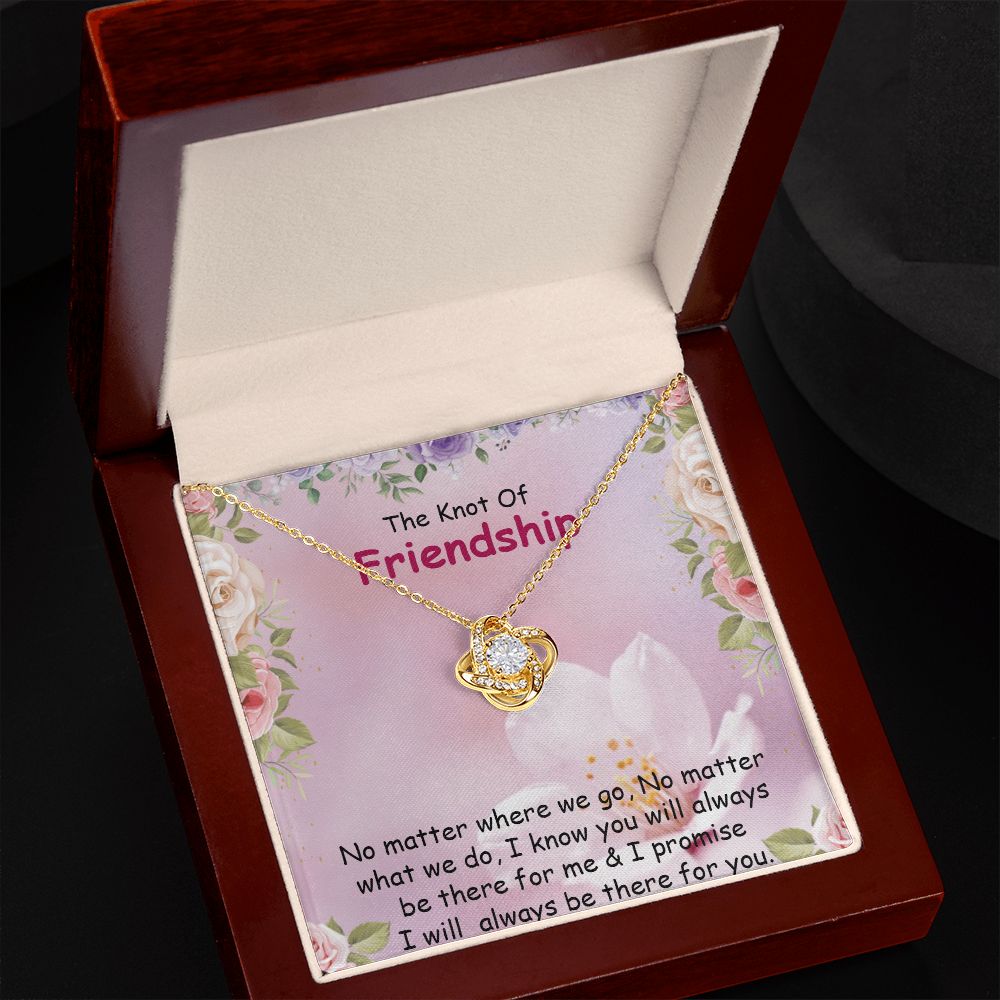 THE KNOT OF FRIENDSHIP, LOVE KNOT NECKLACE WITH MESSAGE CARD, FOR SISTERS, FRIENDS, BFF, BIRTHDAY, FRIENDSHIP DAY GIFT FOR HER