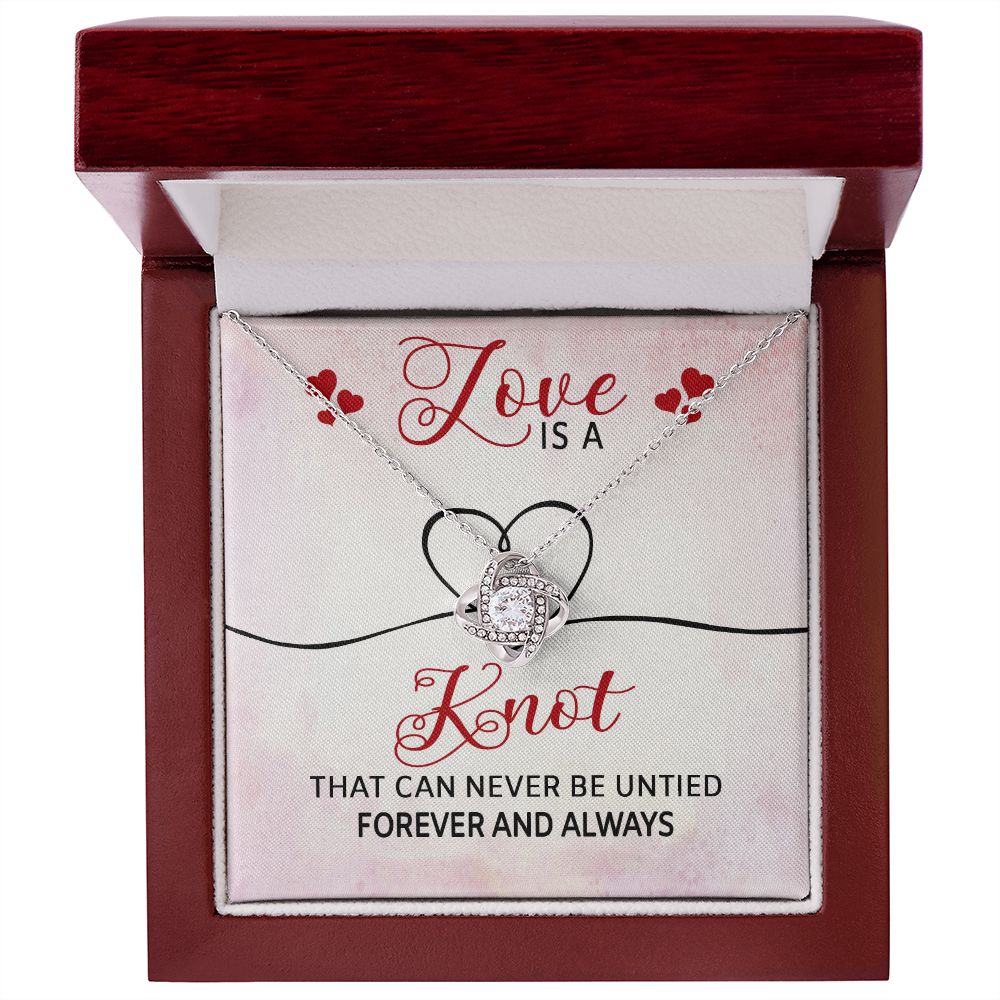 Love Knot Necklace, For Soulmate, Birthday Gift For Her, Necklace With Message Card