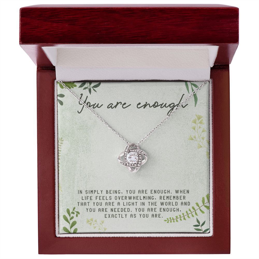 Love Knot Necklace WITH MESSAGE CARD, Gift To Self Motivate your loved ones, Let them know their value, Gift for all occasion, christmas, friendship day, etc