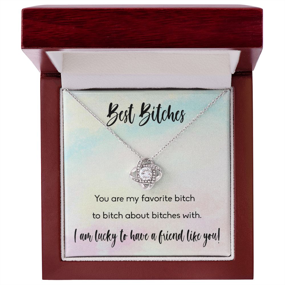 BEST BITCHES, LOVE KNOT NECKLACE FOR FRIENDS, FOREVER BEST FRIEND, BFF, BIRTHDAY/ FRIENDSHIP DAY GIFT FOR HER