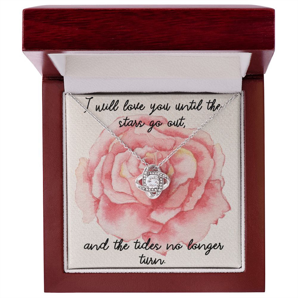 I LOVE YOU, LOVE KNOT NECKLACE, FOR SOULMATE, BIRTHDAY, GIFT FOR HER, NECKLACE WITH MESSAGE CARD