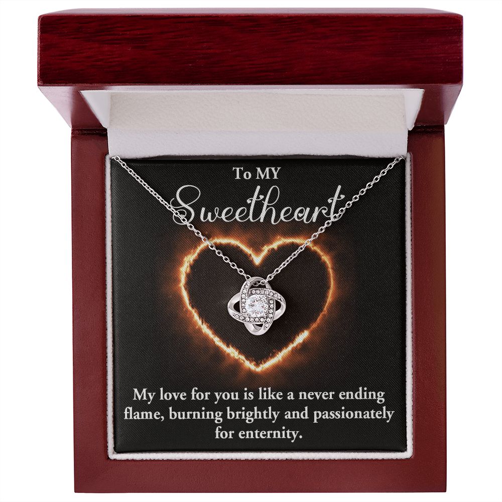 LOVE KNOT NECKLACE, FOR SOULMATE, BIRTHDAY, GIFT FOR HER, NECKLACE WITH MESSAGE CARD