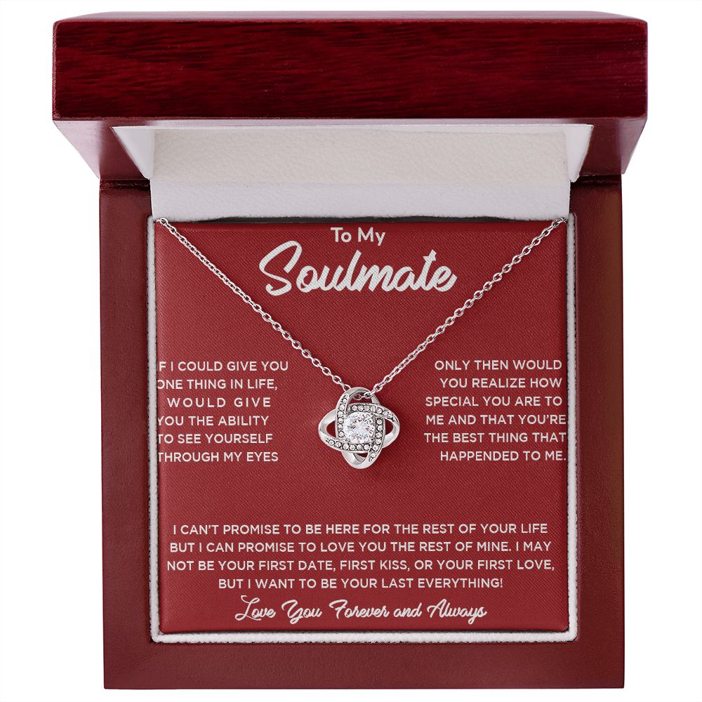 To My Soulmate Love You Forever and Always Love Knot Necklace