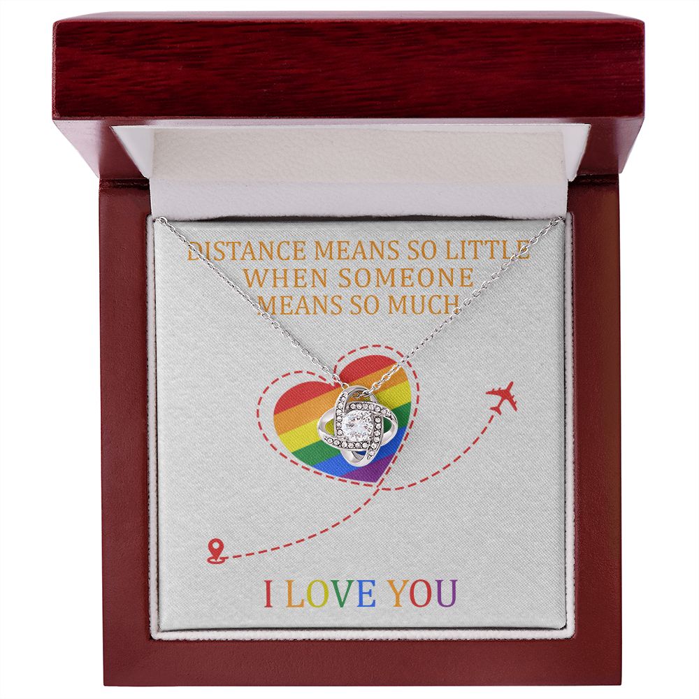 I LOVE YOU, LOVE KNOT NECKLACE FOR SOULMATE, FOR YOUR LGBTQ PARTNER, WITH MESSAGE CARD, PRIDE NECKLACE,