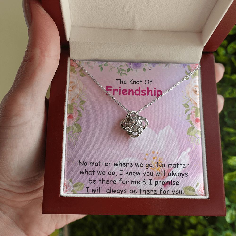 THE KNOT OF FRIENDSHIP, LOVE KNOT NECKLACE WITH MESSAGE CARD, FOR SISTERS, FRIENDS, BFF, BIRTHDAY, FRIENDSHIP DAY GIFT FOR HER