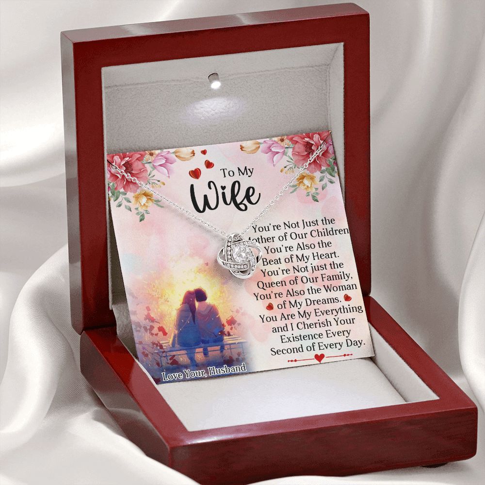 Love Knot Necklace, To My Wife, Necklace With Message Card, Birthday Gift For Her