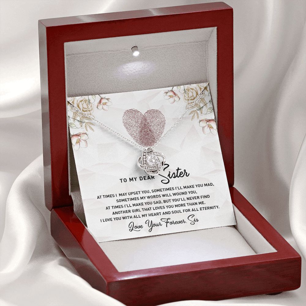 TO MY DEAR SISTER, LOVE KNOT NECKLACE FOR SISTER, FOREVER BEST FRIEND, BFF, BIRTHDAY/ FRIENDSHIP DAY GIFT FOR HER