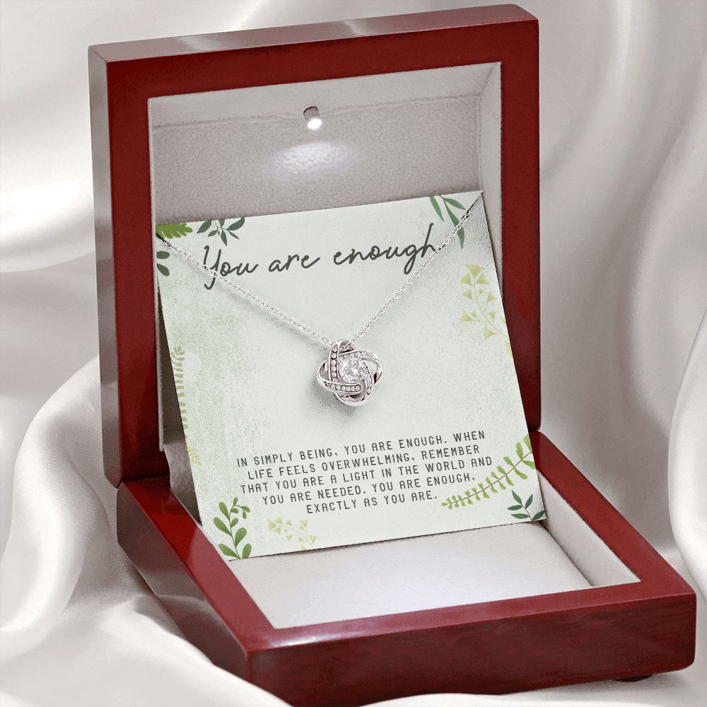 Love Knot Necklace WITH MESSAGE CARD, Gift To Self Motivate your loved ones, Let them know their value, Gift for all occasion, christmas, friendship day, etc