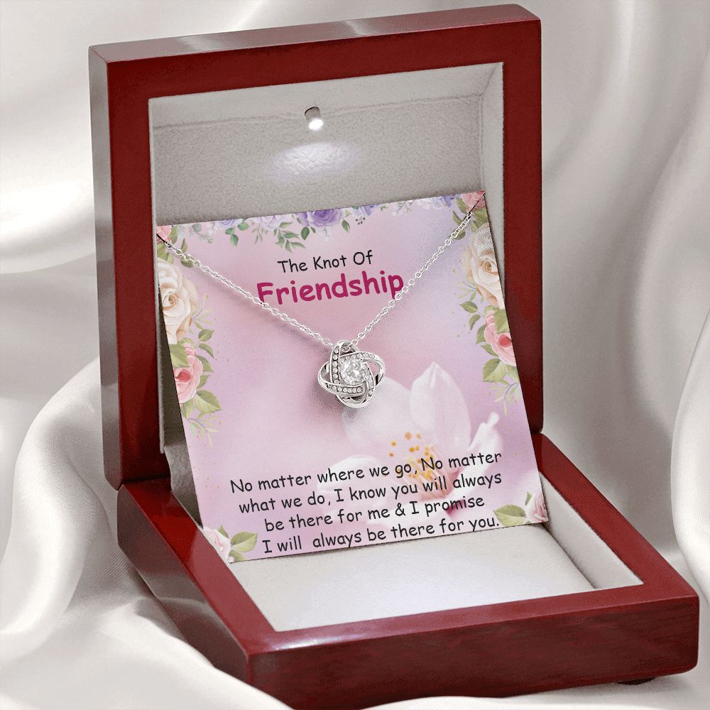THE KNOT OF FRIENDSHIP, LOVE KNOT NECKLACE WITH MESSAGE CARD, FOR SISTERS, FRIENDS, BFF, BIRTHDAY, FRIENDSHIP DAY GIFT FOR HER