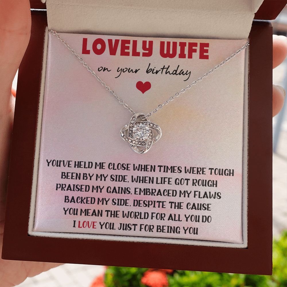 Lovely Wife On Your Birthday, Necklace For Wife With Message Card, Gift For Her