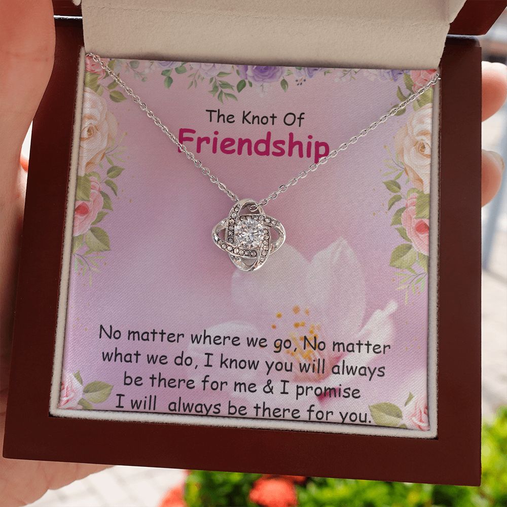 THE KNOT OF FRIENDSHIP, LOVE KNOT NECKLACE WITH MESSAGE CARD, FOR SISTERS, FRIENDS, BFF, BIRTHDAY, FRIENDSHIP DAY GIFT FOR HER