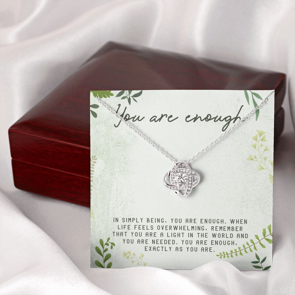 Love Knot Necklace WITH MESSAGE CARD, Gift To Self Motivate your loved ones, Let them know their value, Gift for all occasion, christmas, friendship day, etc