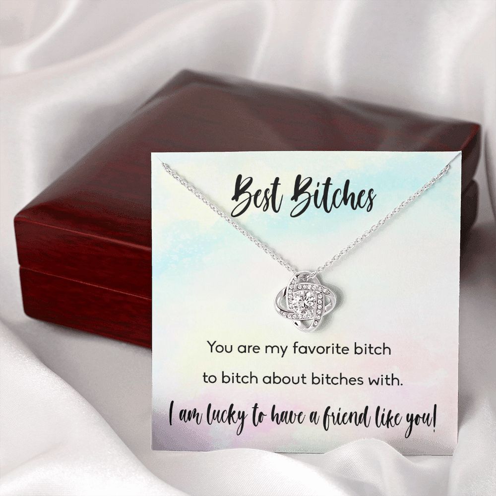 BEST BITCHES, LOVE KNOT NECKLACE FOR FRIENDS, FOREVER BEST FRIEND, BFF, BIRTHDAY/ FRIENDSHIP DAY GIFT FOR HER