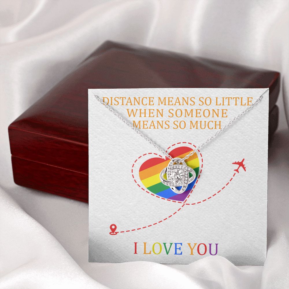 I LOVE YOU, LOVE KNOT NECKLACE FOR SOULMATE, FOR YOUR LGBTQ PARTNER, WITH MESSAGE CARD, PRIDE NECKLACE,