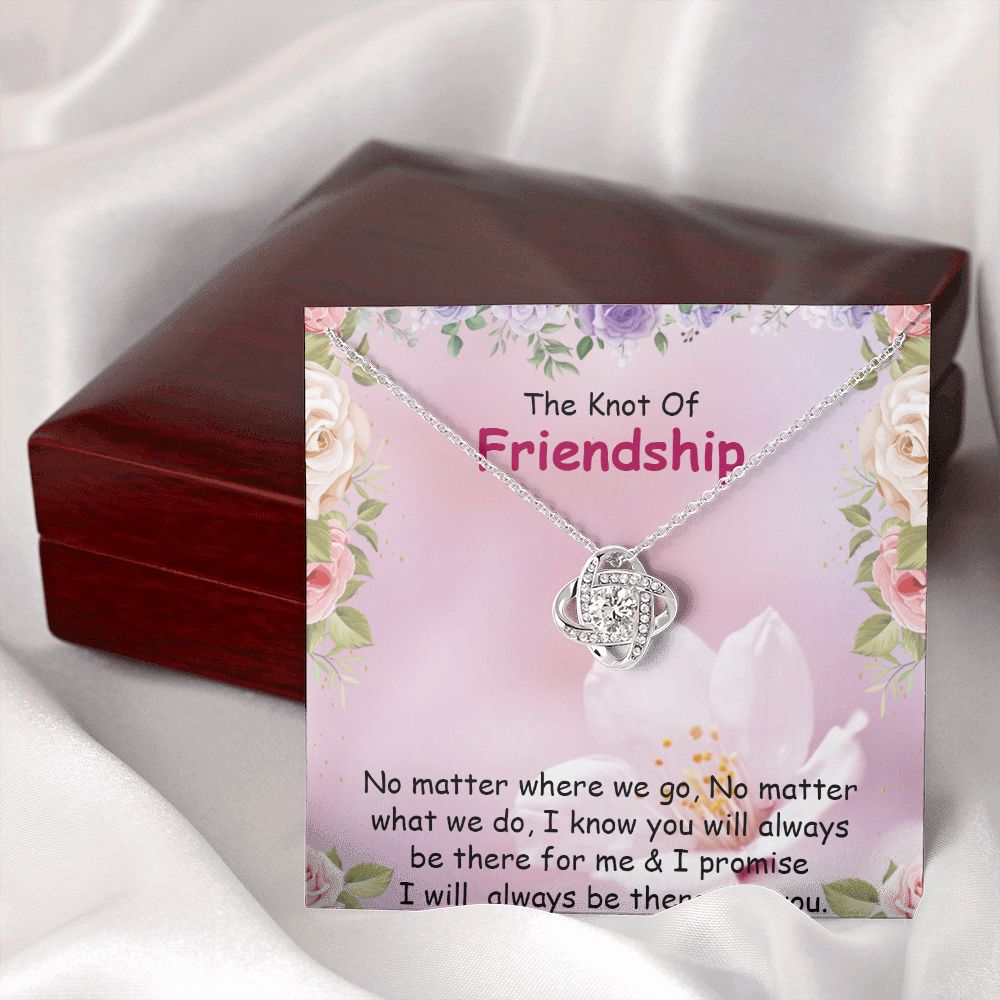 THE KNOT OF FRIENDSHIP, LOVE KNOT NECKLACE WITH MESSAGE CARD, FOR SISTERS, FRIENDS, BFF, BIRTHDAY, FRIENDSHIP DAY GIFT FOR HER