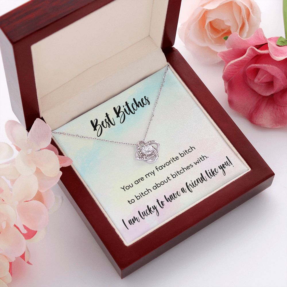BEST BITCHES, LOVE KNOT NECKLACE FOR FRIENDS, FOREVER BEST FRIEND, BFF, BIRTHDAY/ FRIENDSHIP DAY GIFT FOR HER