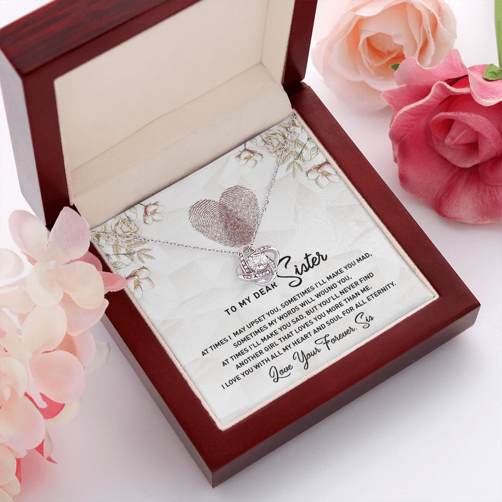 TO MY DEAR SISTER, LOVE KNOT NECKLACE FOR SISTER, FOREVER BEST FRIEND, BFF, BIRTHDAY/ FRIENDSHIP DAY GIFT FOR HER