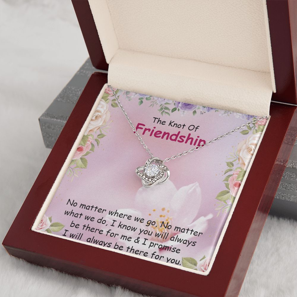 THE KNOT OF FRIENDSHIP, LOVE KNOT NECKLACE WITH MESSAGE CARD, FOR SISTERS, FRIENDS, BFF, BIRTHDAY, FRIENDSHIP DAY GIFT FOR HER