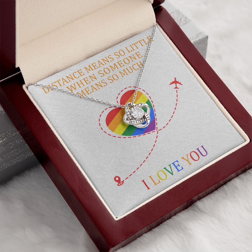 I LOVE YOU, LOVE KNOT NECKLACE FOR SOULMATE, FOR YOUR LGBTQ PARTNER, WITH MESSAGE CARD, PRIDE NECKLACE,
