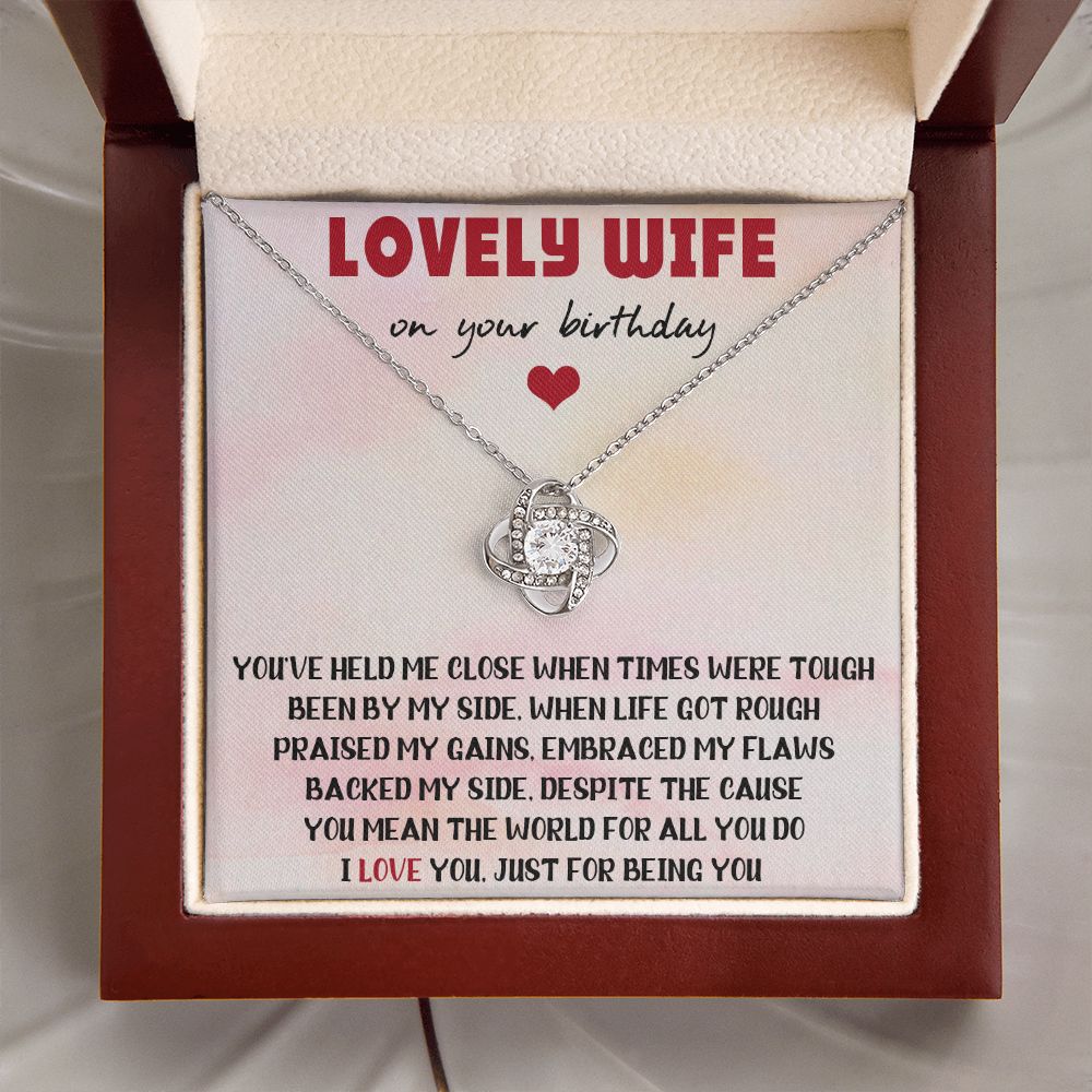 Lovely Wife On Your Birthday, Necklace For Wife With Message Card, Gift For Her