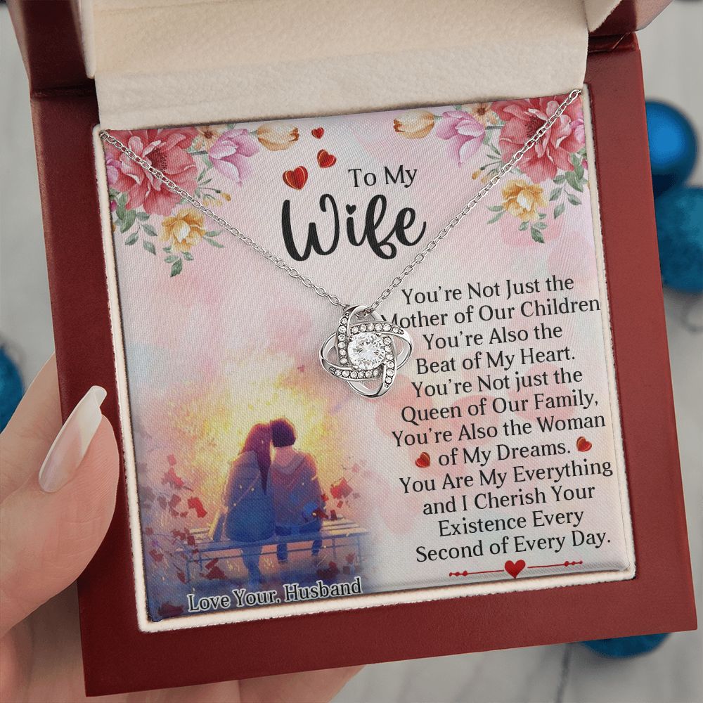 Love Knot Necklace, To My Wife, Necklace With Message Card, Birthday Gift For Her