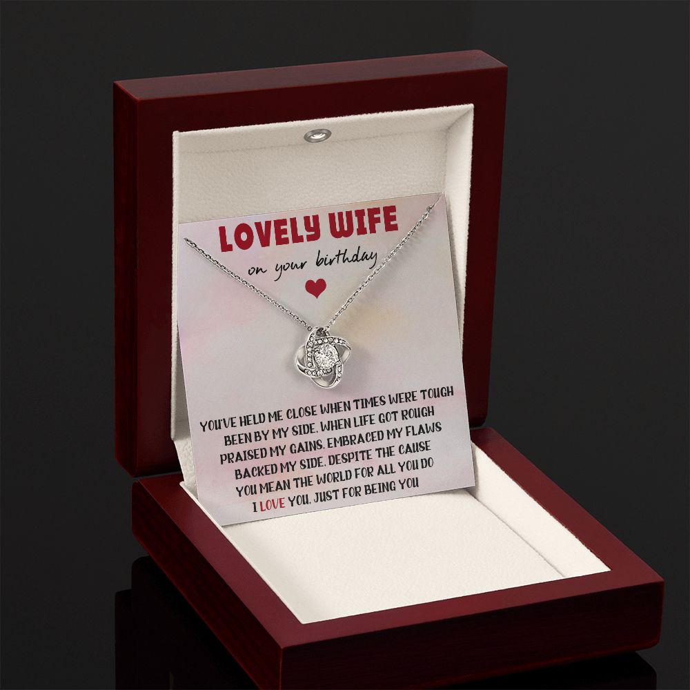 Lovely Wife On Your Birthday, Necklace For Wife With Message Card, Gift For Her