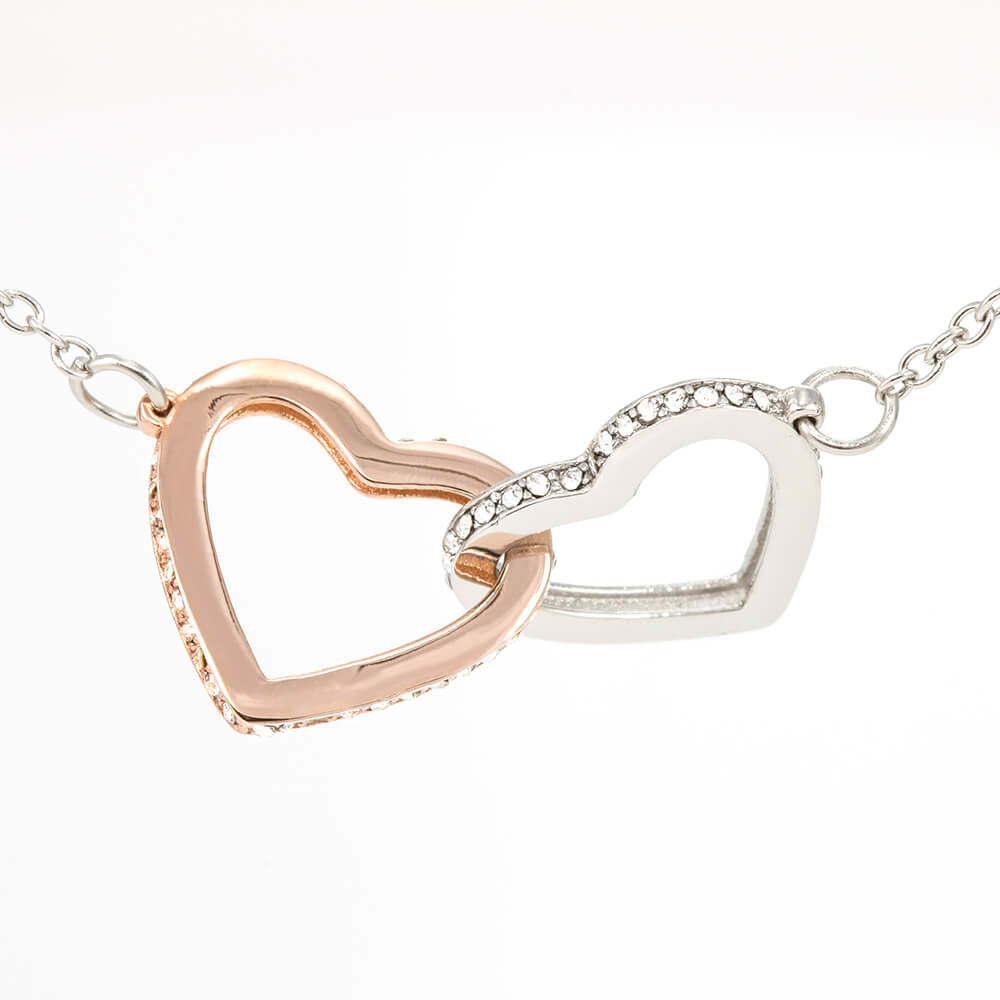 TO MY BEAUTIFUL GIRLFRIEND, INTERLOCKING HEART NECKLACE, FOR GIRLFRIEND, BIRTHDAY GIFT FOR HER
