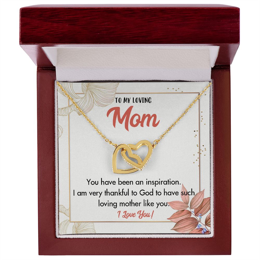 TO MY LOVING MOM, INTERLOCKING HEART NECKLACE FOR MOM, NECKLACE WITH MESSAGE CARD, BIRTHDAY, MOTHER'S DAY GIFT FOR HER