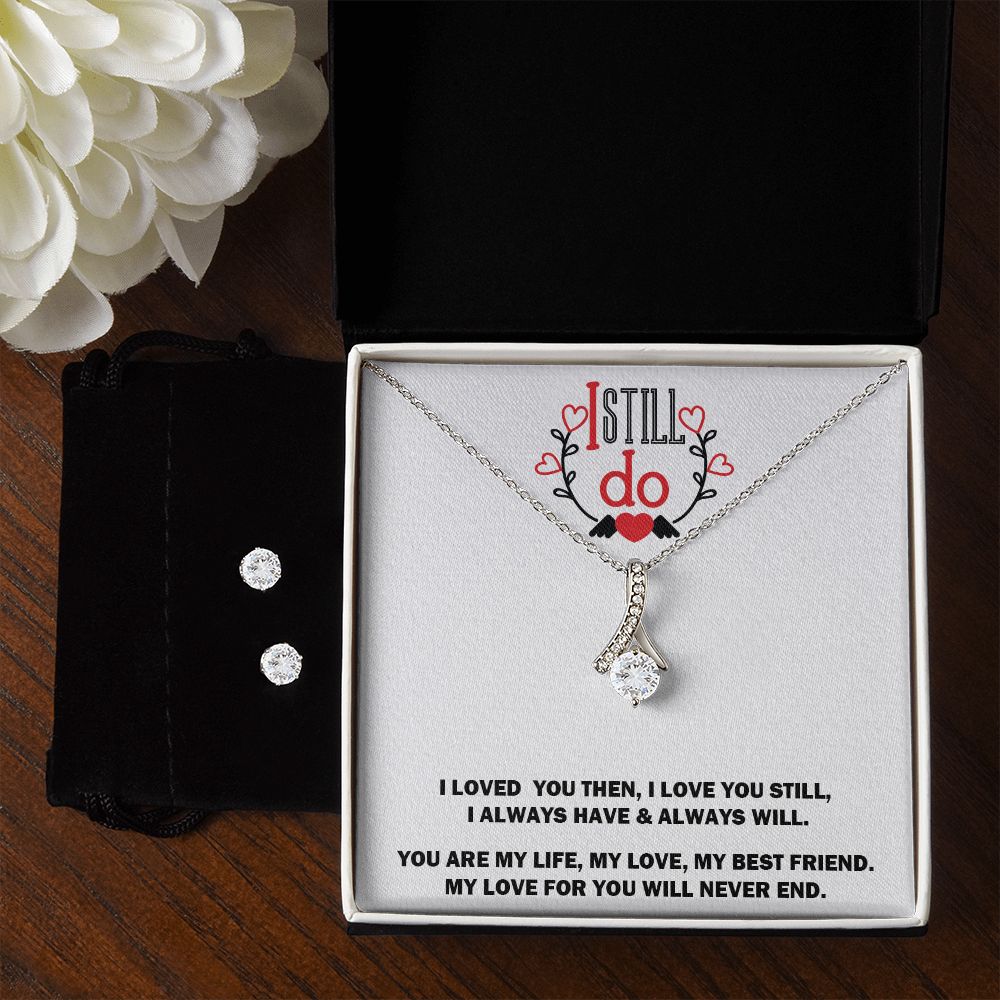 Alluring Beauty Necklace, I Still Do, Soulmate Necklace With Message Card, Birthday Gift For Her